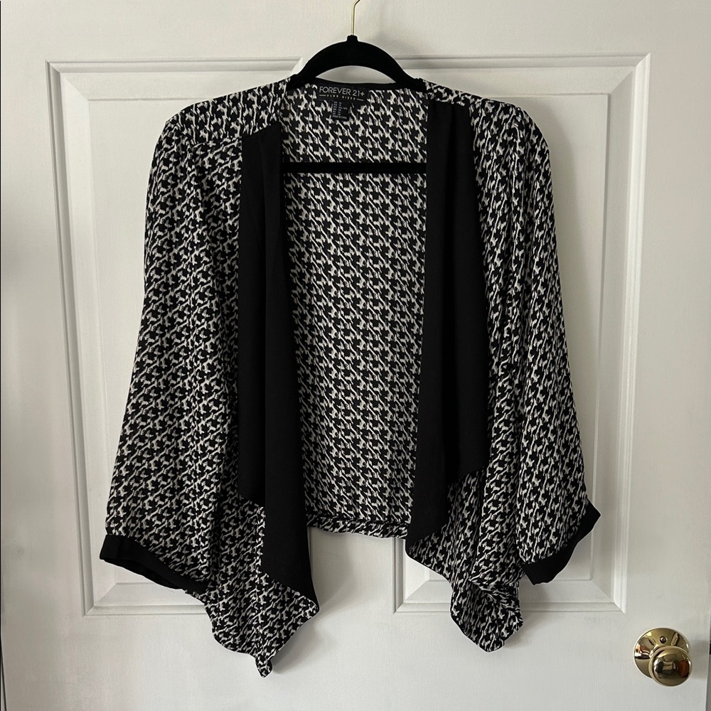 Forever 21 Monochrome Patterned Open Cardigan - image 1
